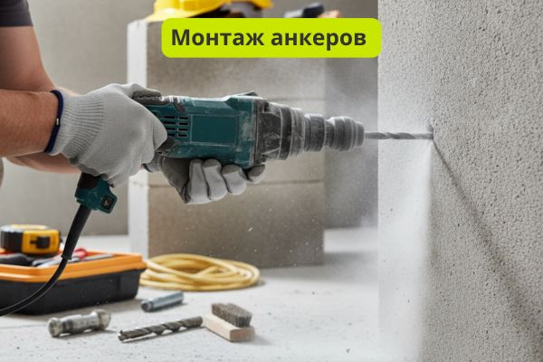 Монтаж анкеров фото